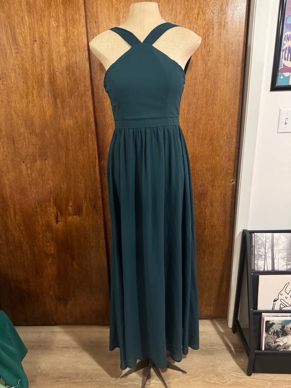 Lulu's Deep Teal Crossback Maxi Dress